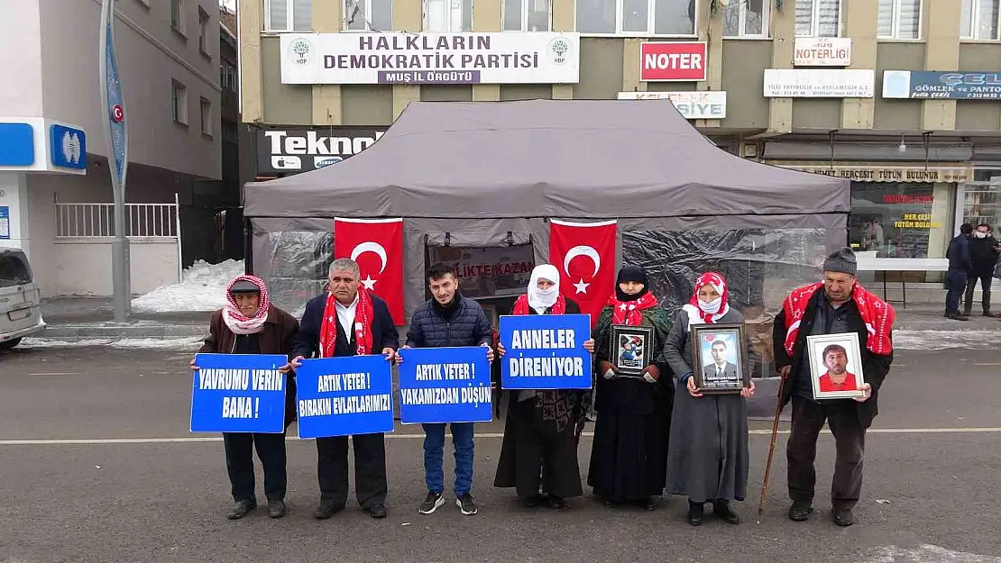 Muş'ta evlat nöbeti tutan ailelerin sayısı 27'ye yükseldi
