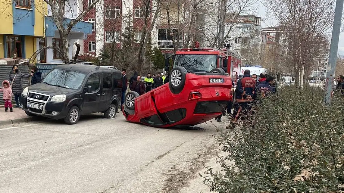 Elazığ'da otomobil ters döndü: 1 yaralı
