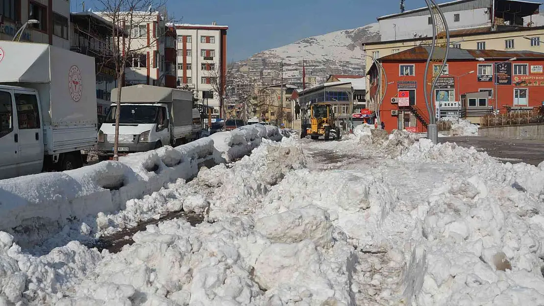 Hakkari belediyesi 11 noktadan şehir dışına kar taşıyor
