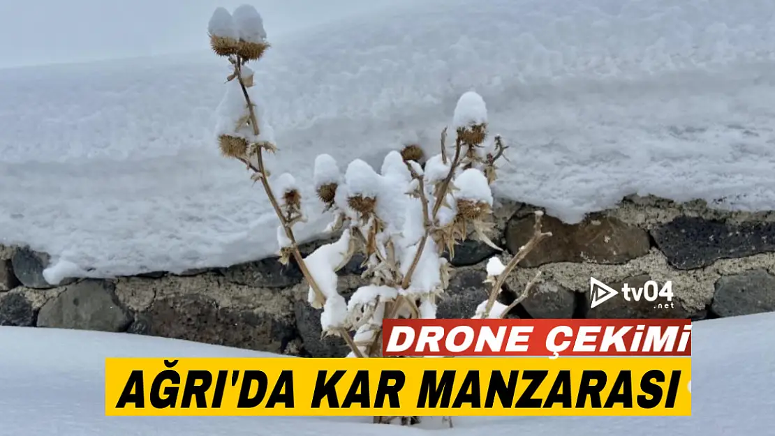 Ağrı'da kar manzarası drone ile görüntülendi