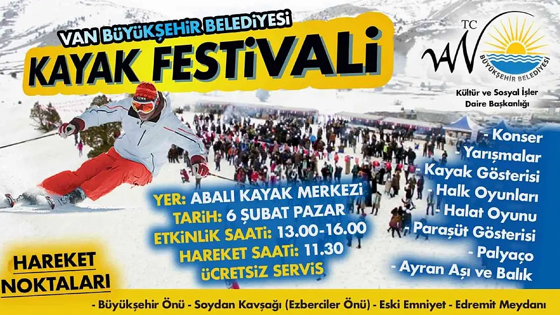 Van Büyükşehir Belediyesinden kayak festivali
