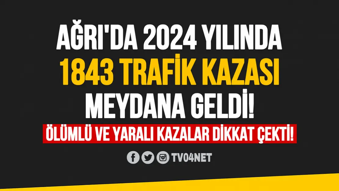 Ağrı'da 2024 yılında 1843 Trafik Kazası Meydana Geldi!