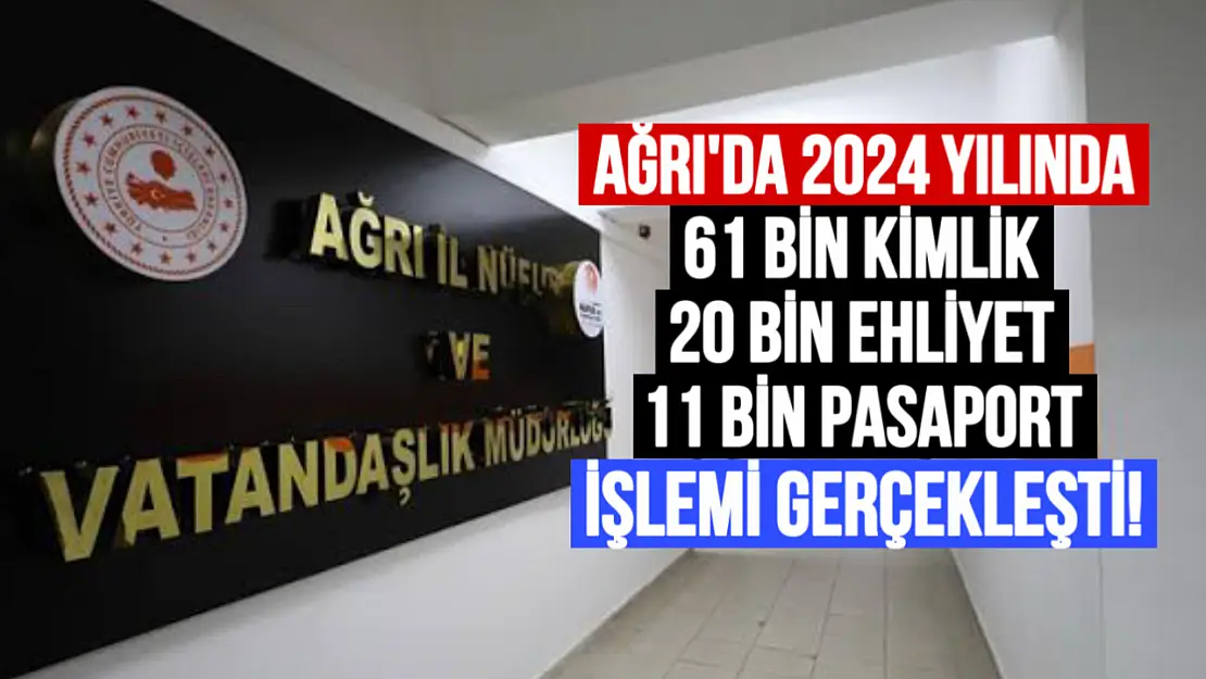 Ağrı'da 2024 Yılında Nüfus İşlemleri Rekor Seviyede!