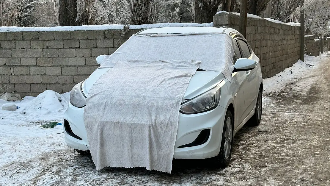 Ağrı'da Dondurucu Soğuklar Hakim: Her Yer Buz Tuttu