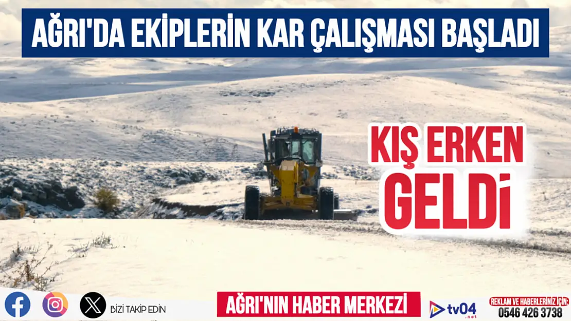 Ağrı'da ekipler kar çalışmasını sürdürüyor