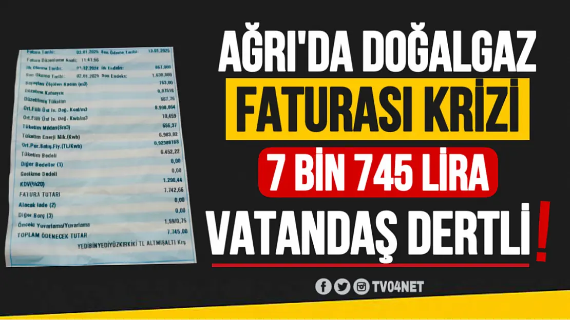 Ağrı'da Kışın Zorlu Şartlarında Doğalgaz Şoku: 7.745 TL Fatura Tepkisi!