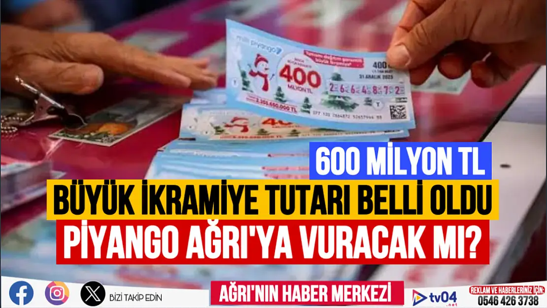 Ağrı'da milli piyango heyecanı: Büyük tutar belli oldu!