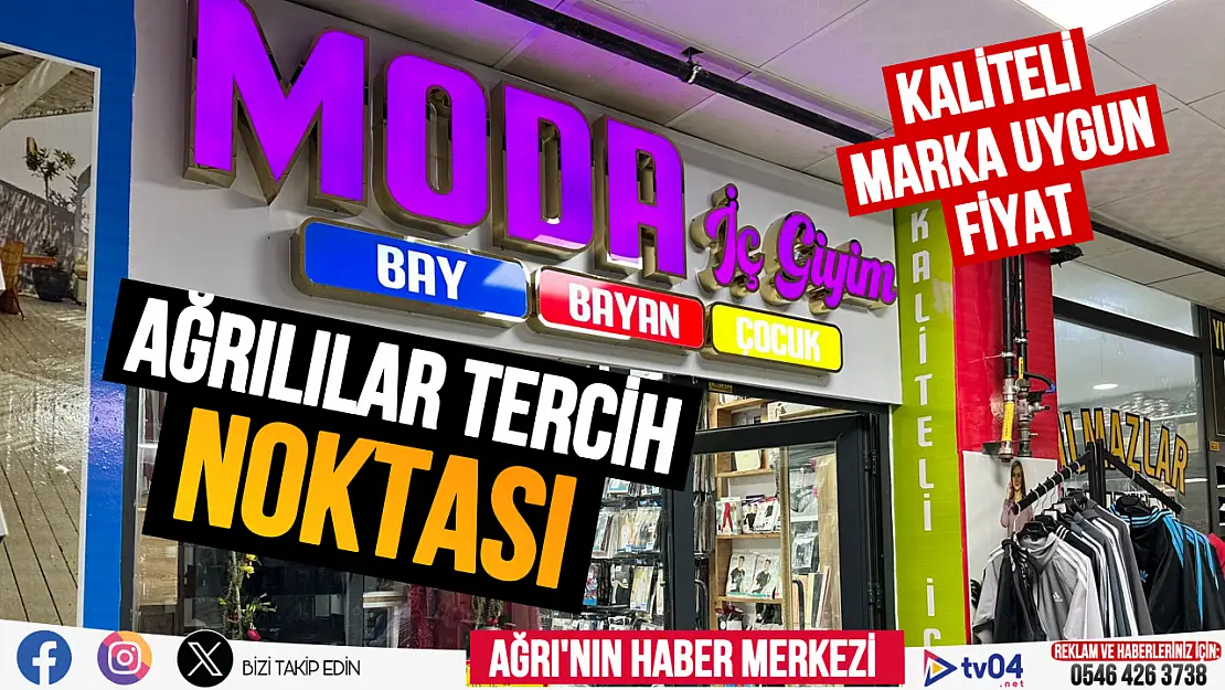 Ağrı'da MODA bay ve bayan iç giyim mağazası kampanyaları ile adından söz ettiriyor