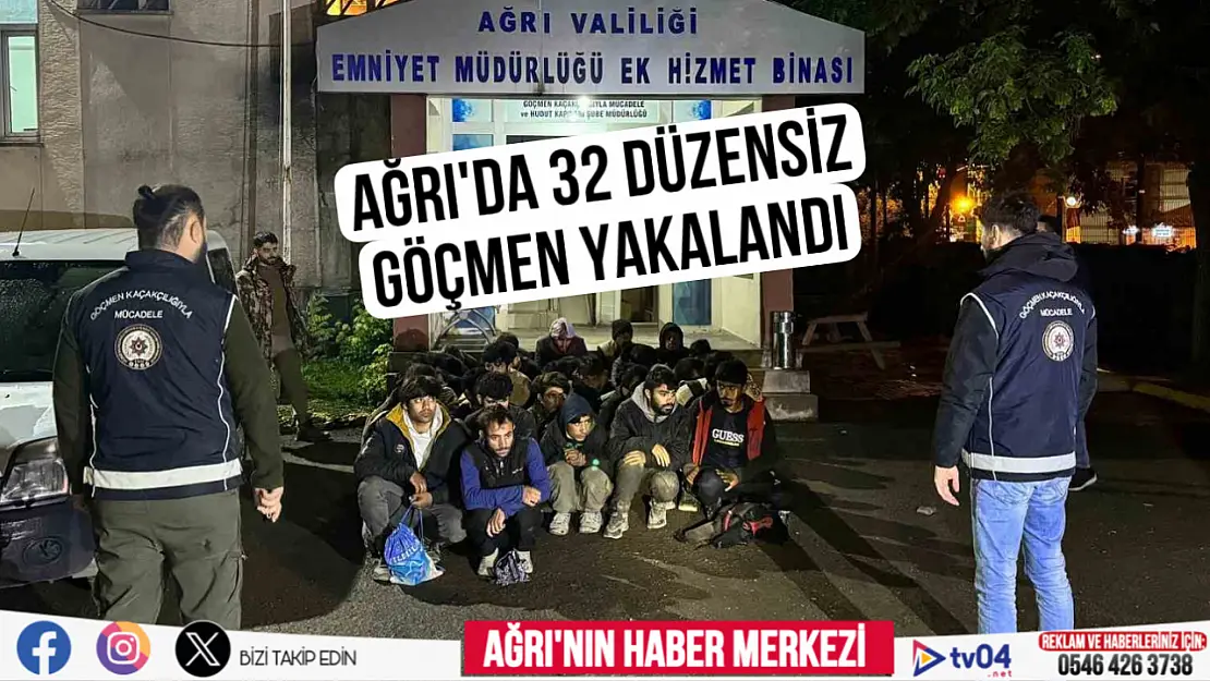 Ağrı'da tır dorsesinde 32 düzensiz göçmen yakalandı