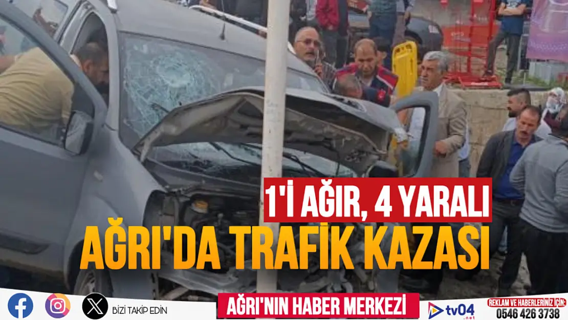 Ağrı'da yoldan çıkan araç kaza yaptı: 1 ağır, 4 yaralı