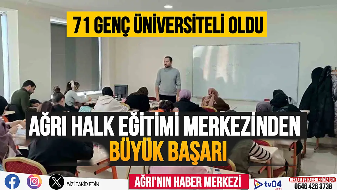 Ağrı Halk Eğitimi Merkezi Kursları ile 71 Genç Üniversiteli Olarak Oldu