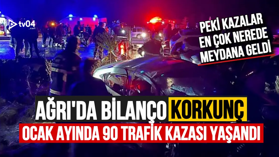 Ağrı İçin Korkunç Bilanço! Yılın İlk Ayında 90 Trafik Kazası Yaşandı!