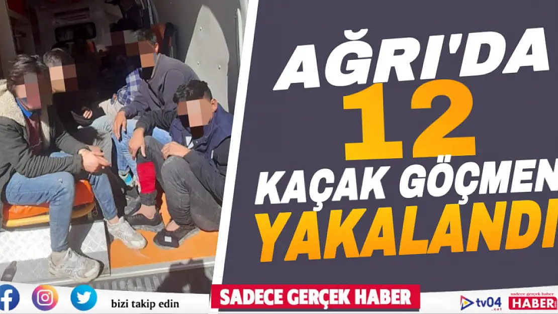 Ağrı İl Jandarma Komutanlığınca Yol Kontrol Uygulamasında 12 Kaçak Göçmen Yakalandı