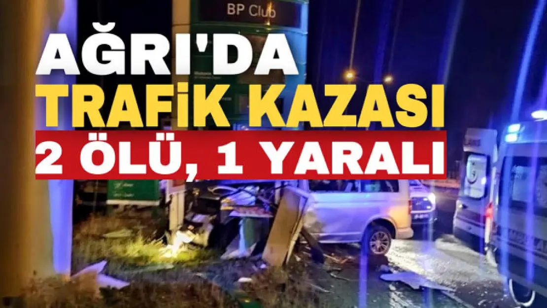 Ağrı'da araç direğe çarptı: 2 ölü, 1 yaralı