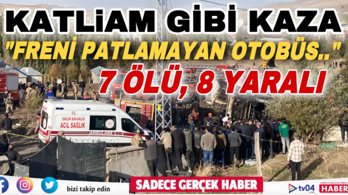 Ağrı'da freni patlayan yolcu otobüsü 2 kamyona çarptı: 7 ölü, 8 yaralı