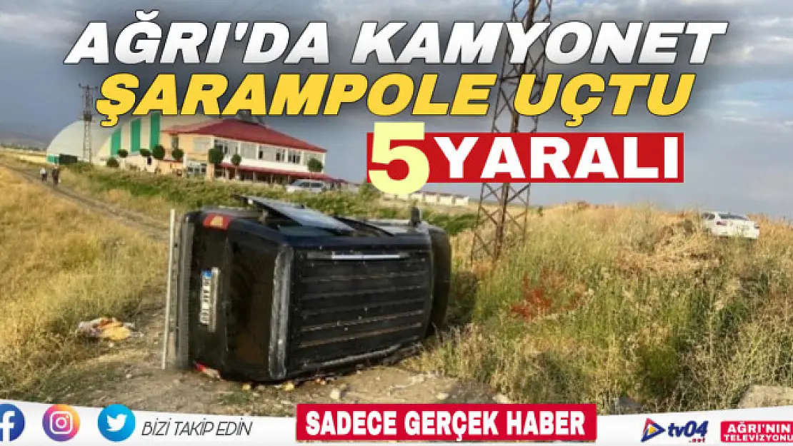 Ağrı'da kamyonet şarampole uçtu: 5 yaralı