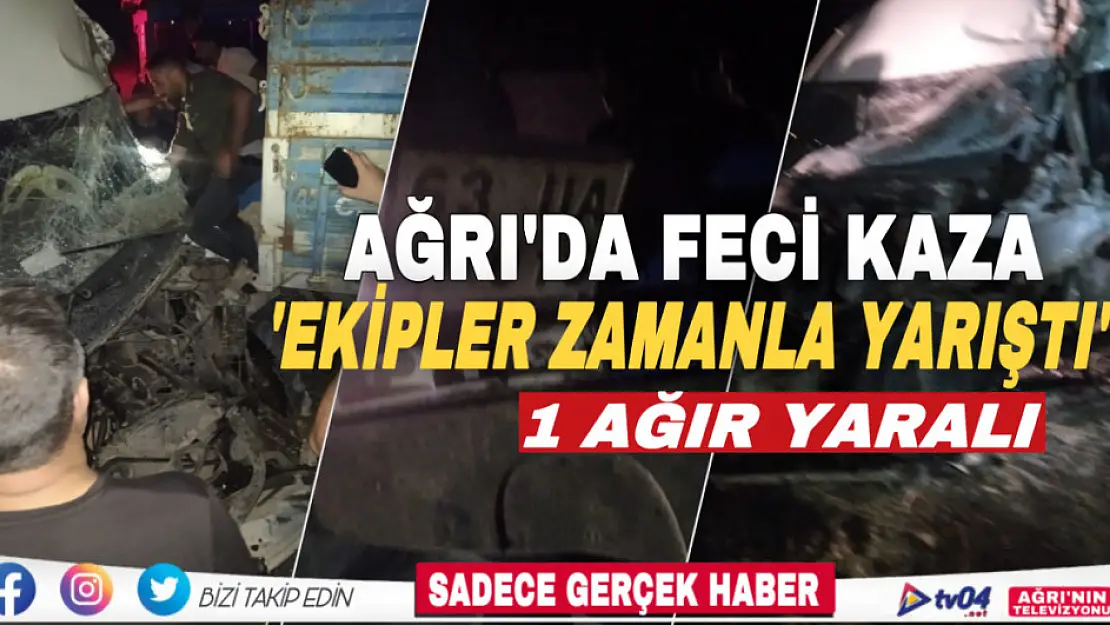 Ağrı'da minibüsle traktör çarpıştı: 1 ağır yaralı