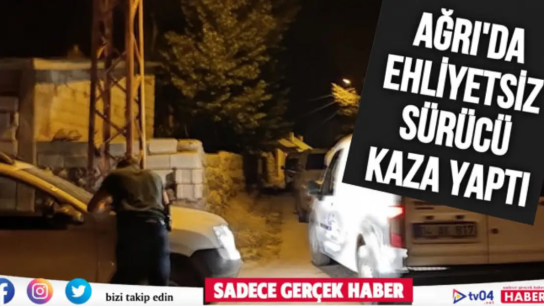 Ağrı'da uygulamadan kaçan ehliyetsiz sürücü kaza yaptı