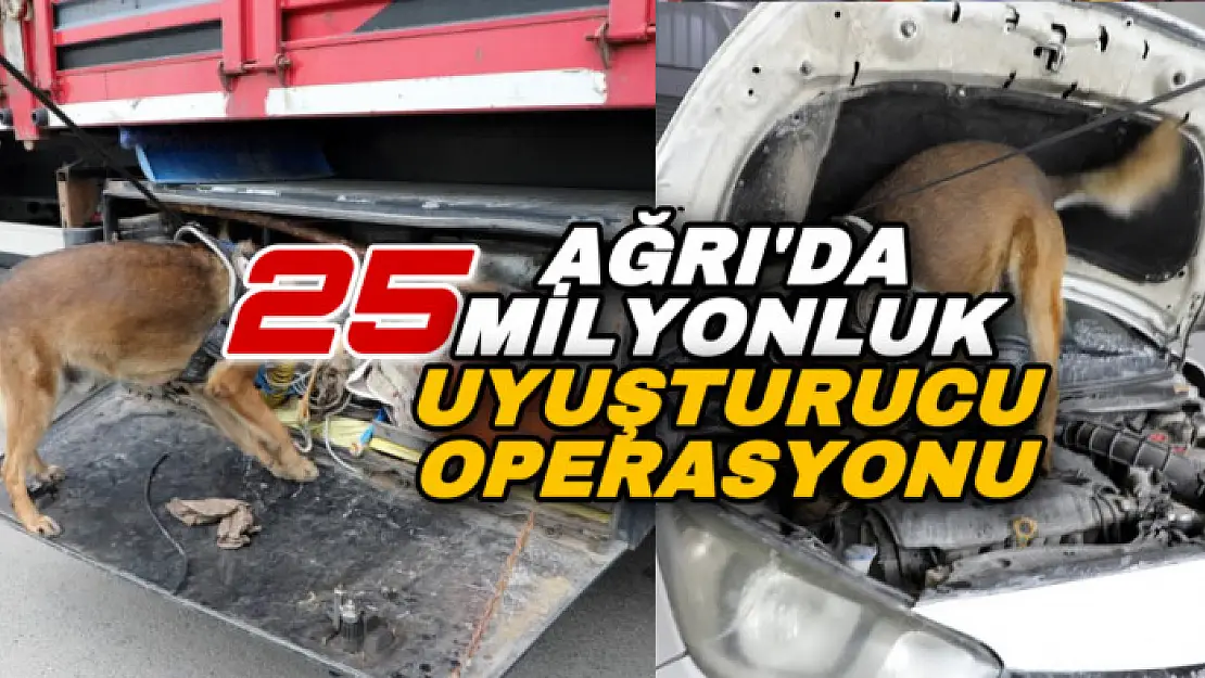 Ağrı'da yaklaşık 25 milyon TL değerinde uyuşturucu ele geçirildi