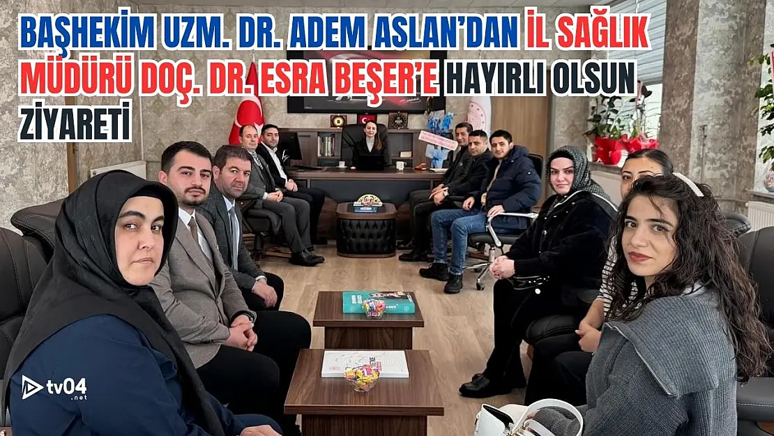 Başhekim Dr Öğretim Görevlisi Adem Aslan'dan İl Sağlık Müdürü Doç. Dr. Esra Beşer'e Hayırlı Olsun Ziyareti