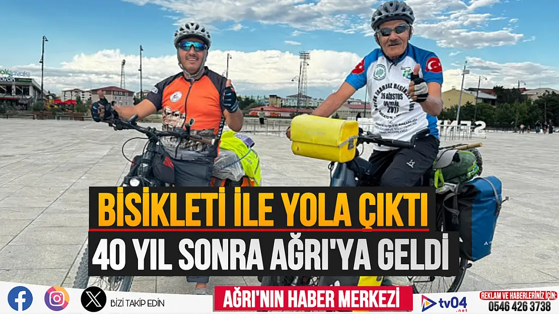 Bisikleti ile yola çıktı 40 yıl önce görev yaptığı Ağrı'ya ulaştı