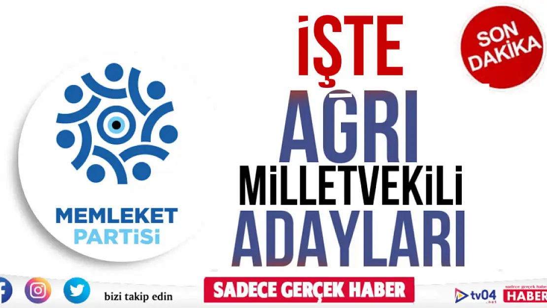 Memleket Partisi Ağrı Milletvekili Adayları Belli Oldu