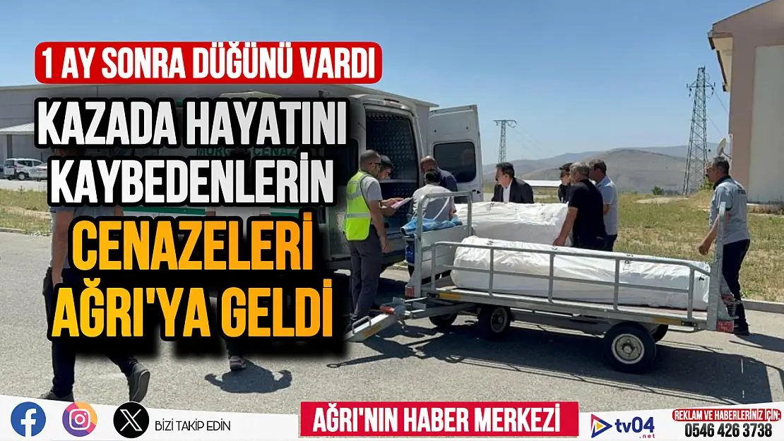 Otobüs kazasında hayatını kaybedenlerin cenazeleri Ağrı'ya geldi