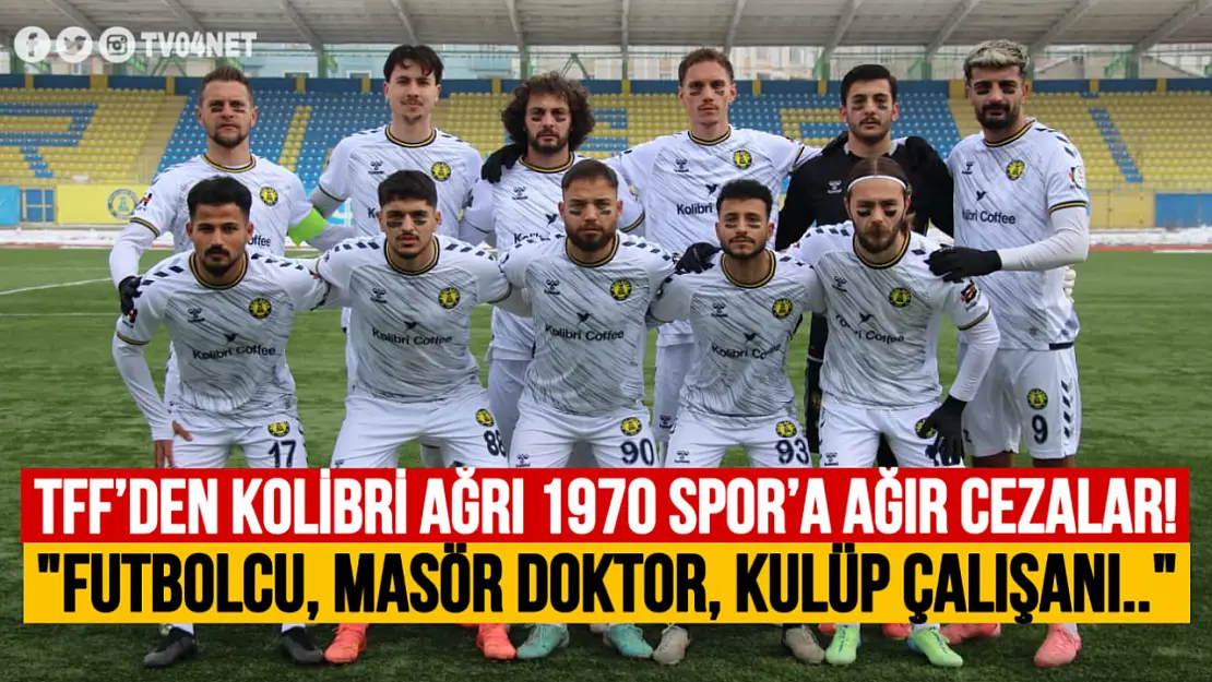 TFF'den Kolibri Ağrı 1970 Spor'a Ağır Cezalar!