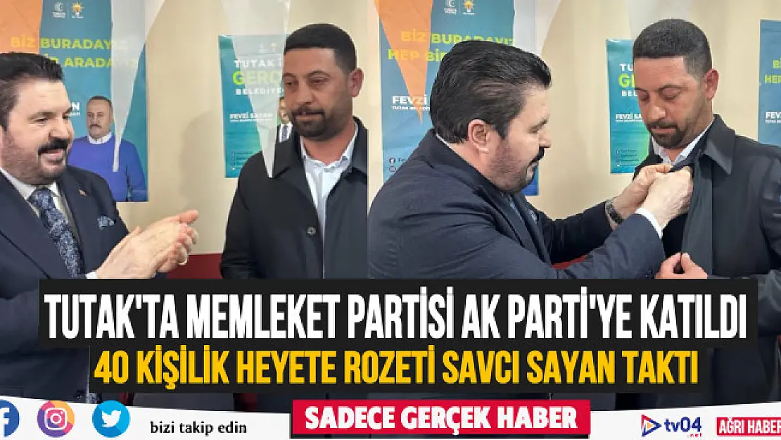 Tutak'ta 40 kişilik Memleket Partisi heyeti AK Parti'ye katıldı