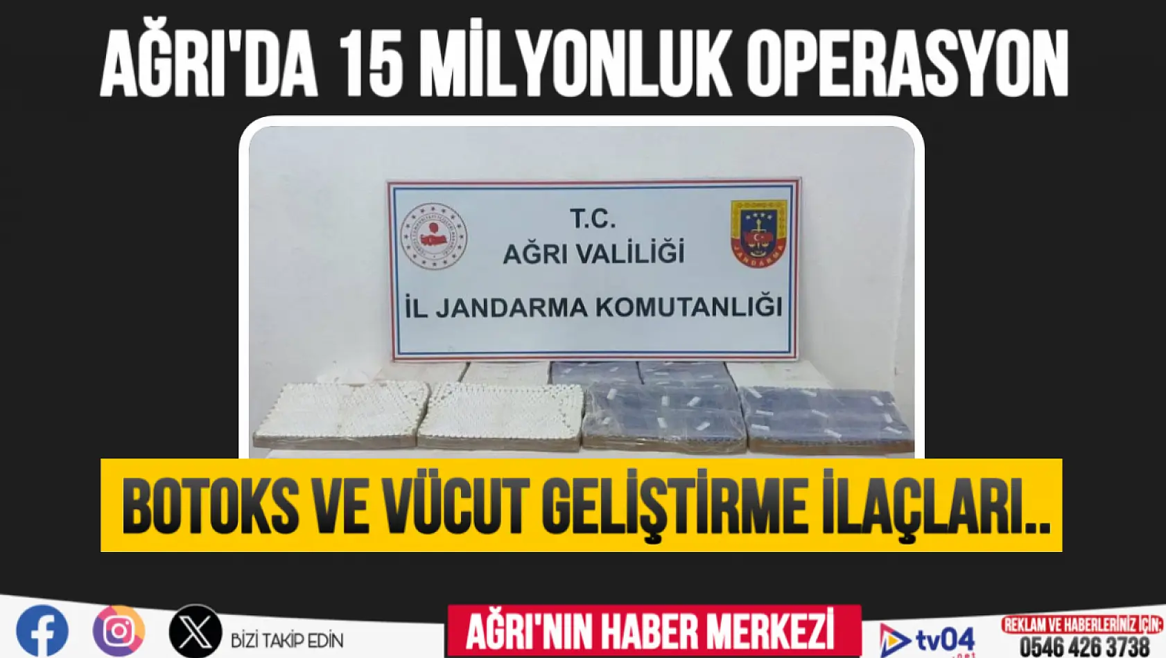 Ağrı'da düzenlenen operasyonda 15 milyon değerinde malzeme ele geçirildi