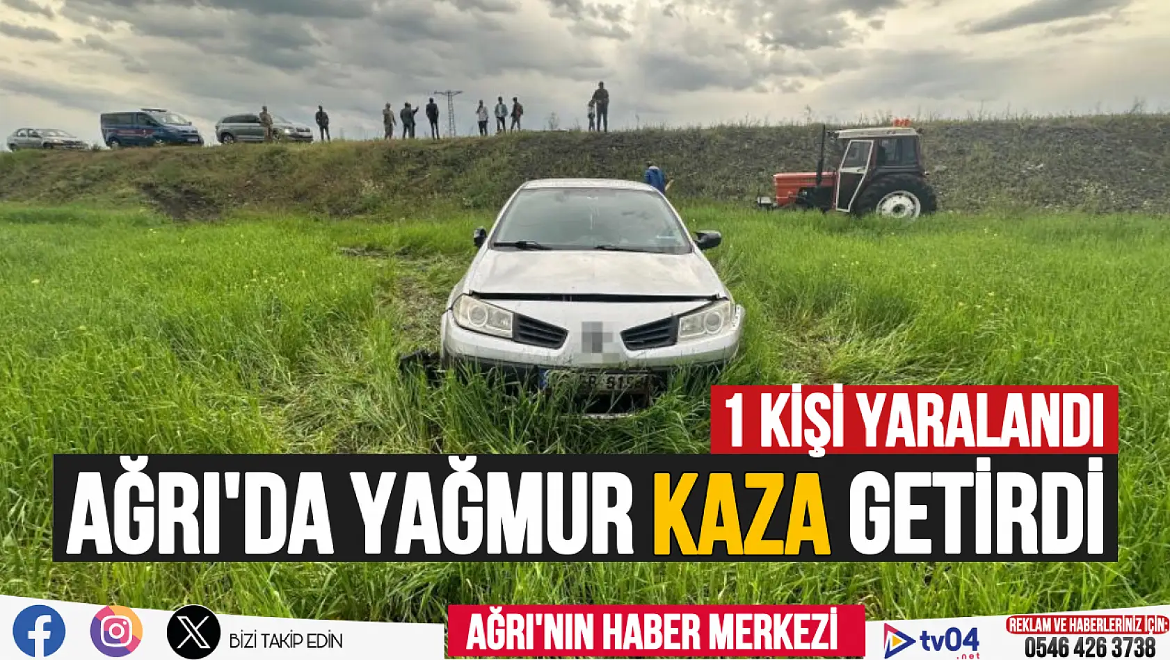 Ağrı'da yağmur kaza getirdi: 1 yaralı