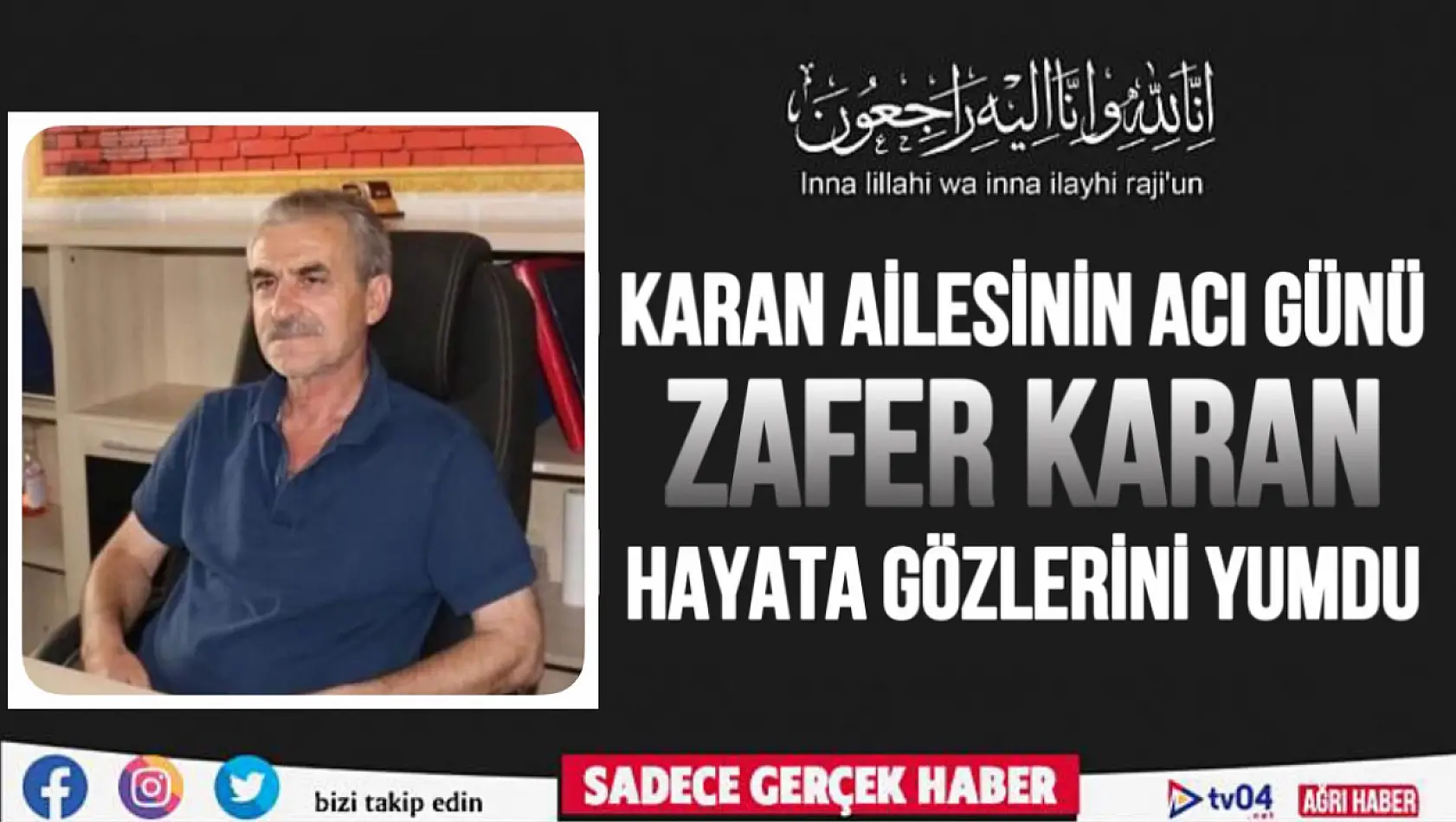 Karan ailesinin acı günü… Zafer Karan vefat etti