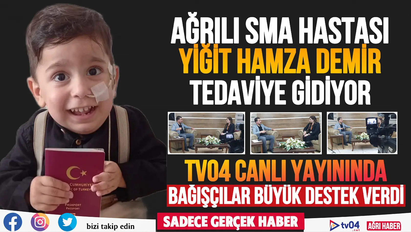 Kazanan Ağrılı SMA Hastası Yiğit Hamza oldu! Teşekkürler Ağrı