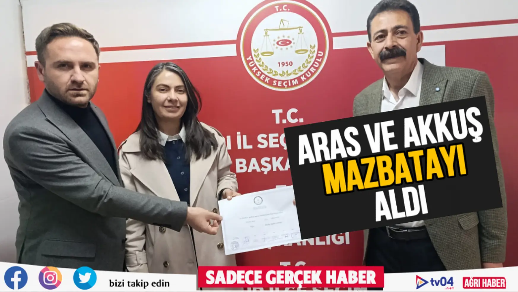 Hazal Aras ve Mehmet Akkuş mazbatayı aldı