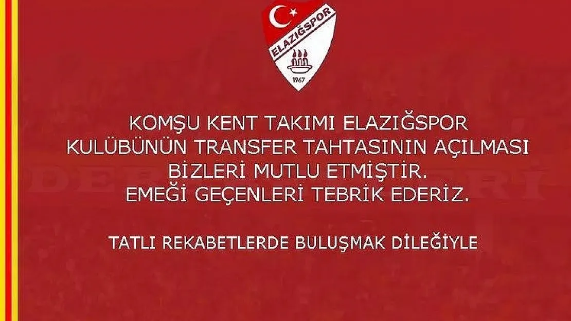 Elazığspor'un transfer yasağını kaldırması Malatya'yı da sevindirdi
