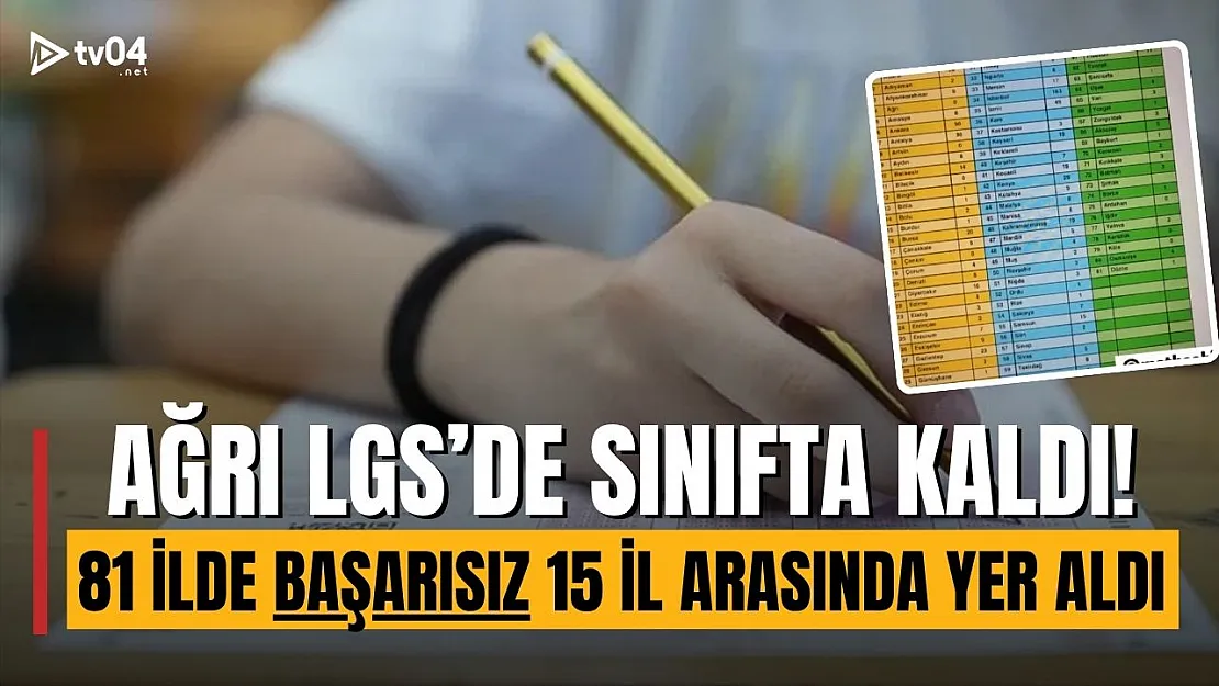 Ağrı, 2025 LGS'de Türkiye Birincisi Çıkaramayan 15 İlden Biri Oldu