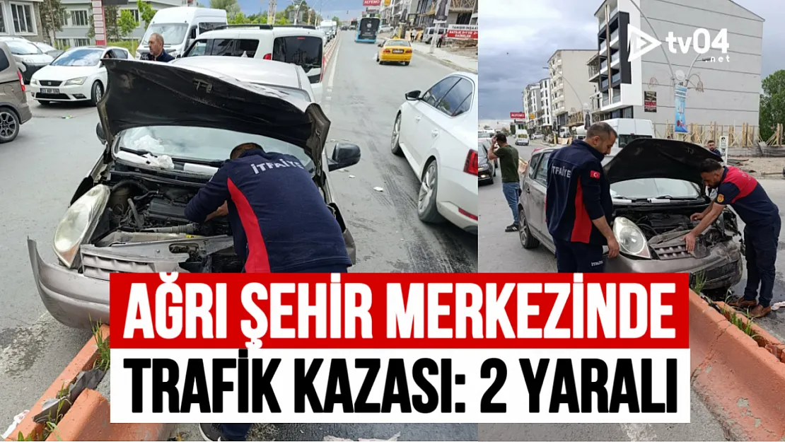 Ağrı'da Trafik Kazası: Abide Mahallesi'nde İki Araç Çarpıştı, 2 Kişi Yaralandı