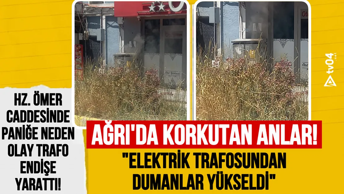 Ağrı Merkez Hz. Ömer Caddesi'nde Elektrik Trafosunda Korkutan Yangın!
