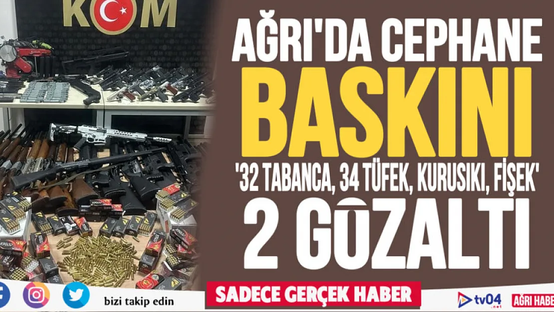 Ağrı'da cephanelik gibi yere baskın: 2 gözaltı