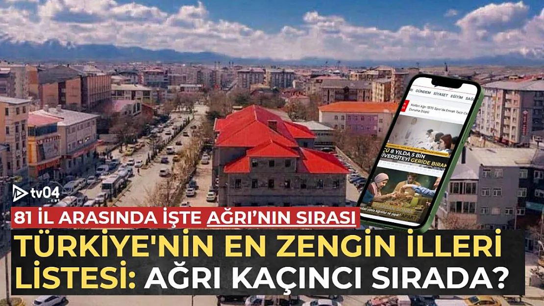 Türkiye'nin en zengin illeri listesi: Ağrı kaçıncı sırada?