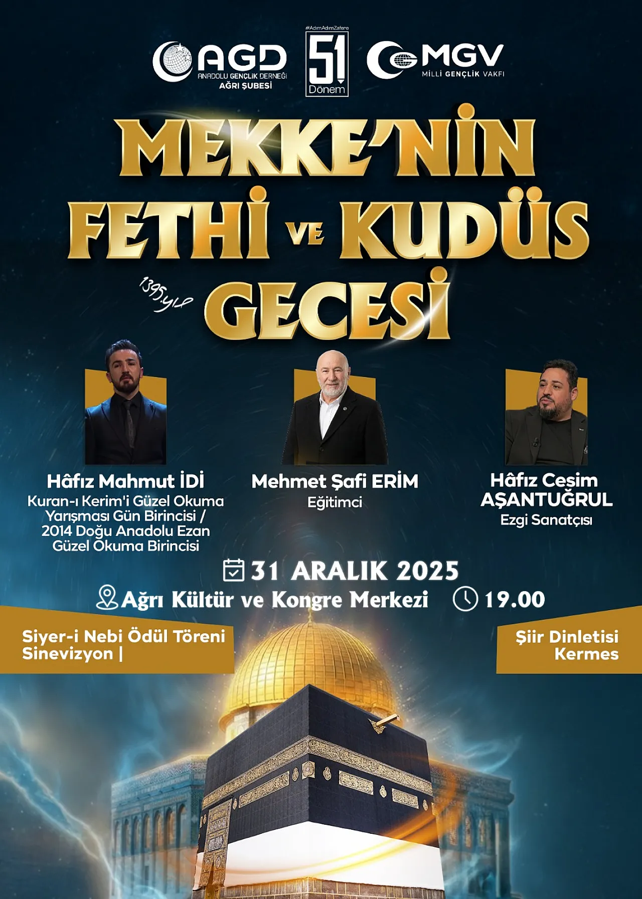 AGD-MGV'den 31 Aralık 2025'te Tüm Türkiye'de 'Mekke'nin Fethi ve Kudüs Gecesi' Programı