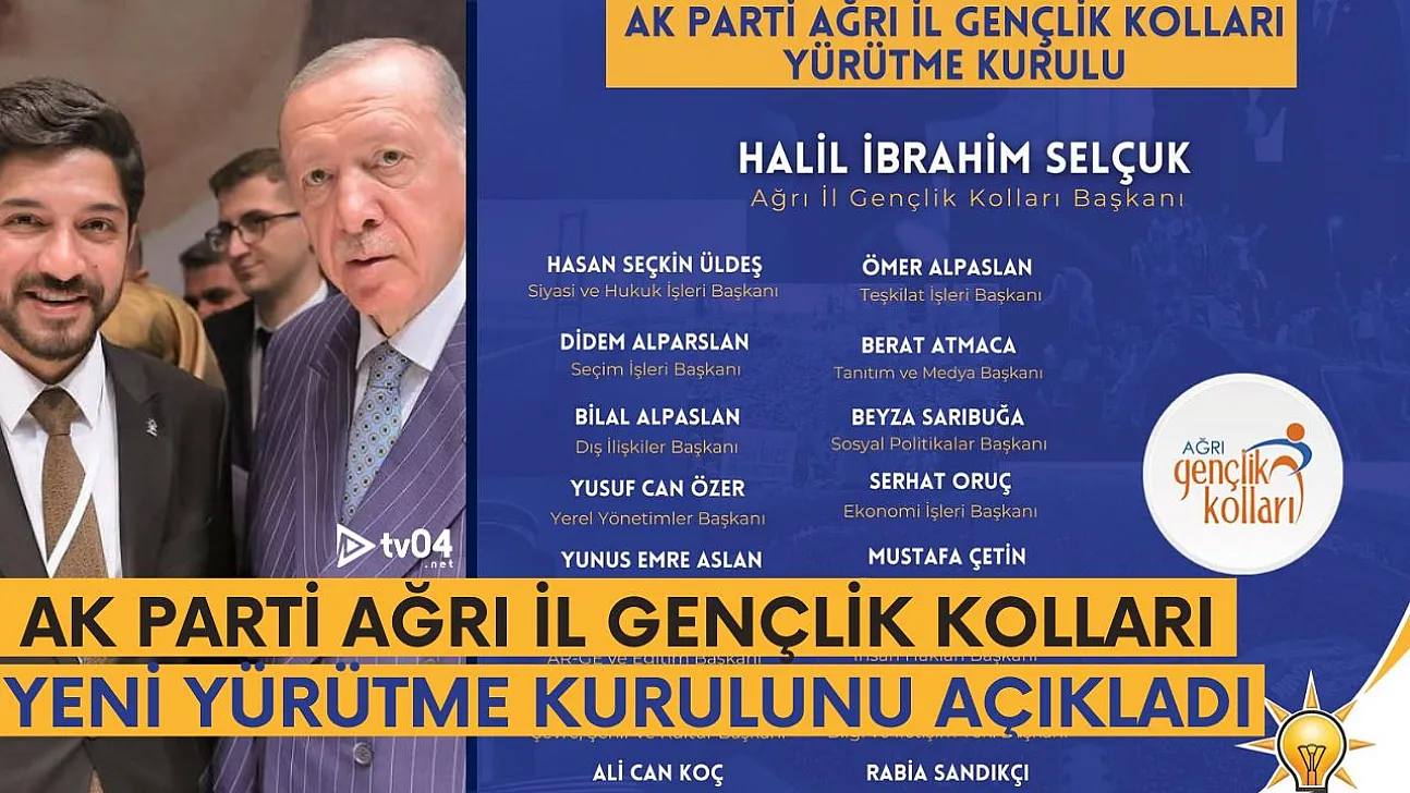 AK Parti Ağrı İl Gençlik Kolları Başkanı H. İbrahim Selçuk Yürütme Kurulunu Açıkladı