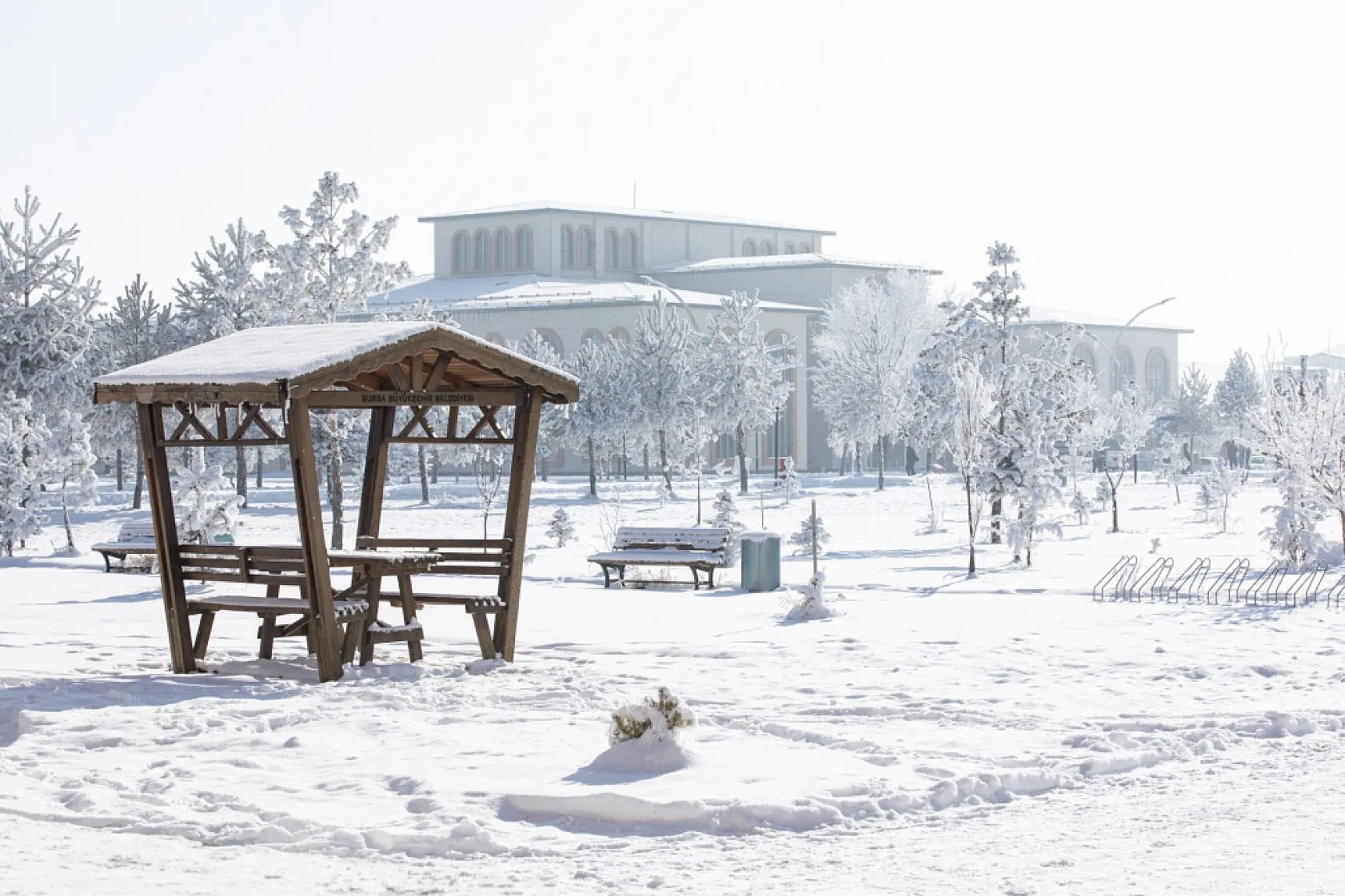 Ağrı'da kar güzelliği: Üniversite Kampüsü kartpostallık görüntüler sundu