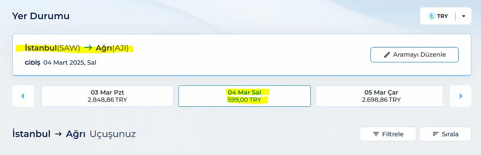 AJET'ten Ramazan Ayı Kampanyası: Ağrı'dan Uçuş 599 Lira!