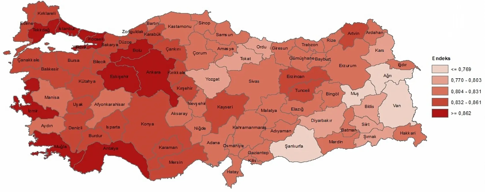 TÜİK Beşeri Kalkınma Endeksi Verilerini Açıkladı: Ağrı Son Sırada