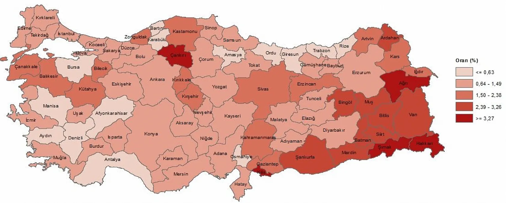 TÜİK Beşeri Kalkınma Endeksi Verilerini Açıkladı: Ağrı Son Sırada