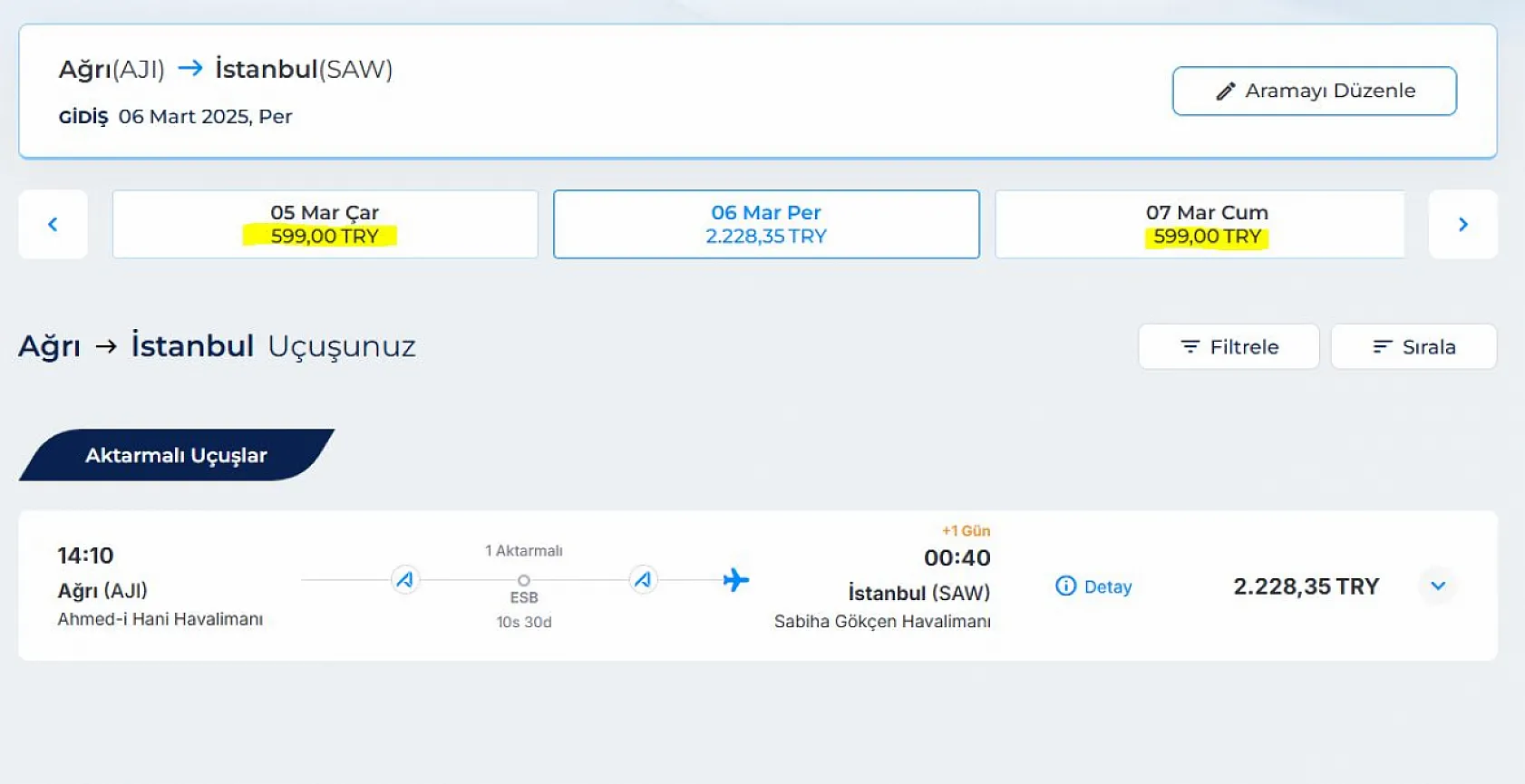 AJET'ten Ramazan Ayı Kampanyası: Ağrı'dan Uçuş 599 Lira!