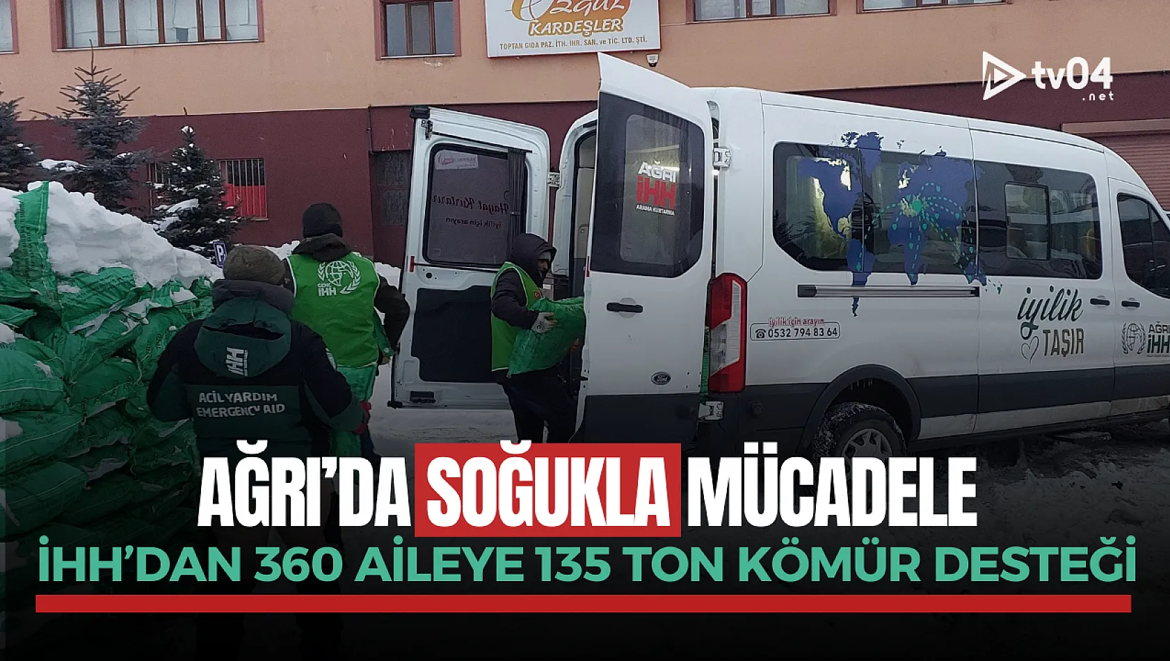 Ağrı'da soğukla mücadele: İHH'dan 360 aileye 135 ton kömür desteği