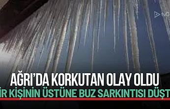 Ağrı'da Buz Sarkıtı Kazası: Çatıdan Düşen Buz Parçası Bir Kişiyi Yaraladı