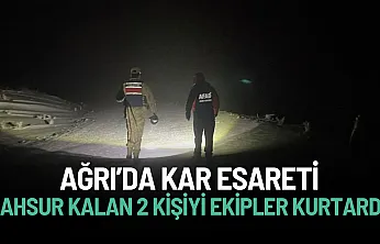 Ağrı'da kar esareti: Mahsur kalan 2 kişiyi AFAD ve Jandarma kurtardı